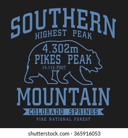 Mountain Colorado typography, t-shirt graphics, vectors