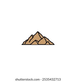 Mountain colored vector icon on white background