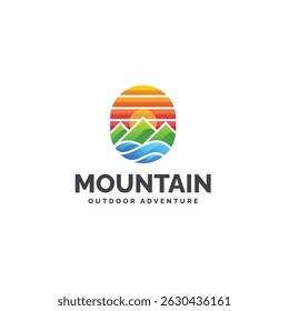 Mountain Colorful Logo Design Template