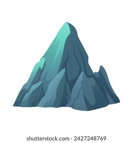 Mountain of colorful set. This illustration brings to life a colorful nature style, showcasing a rocky mountain against a white background. Vector illustration.