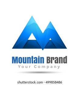 Mountain Colorful Vector 3d Volume Logo Design Corporate identity