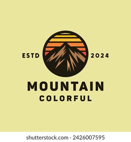 Mountain Colorful Vector Logo Vintage Design