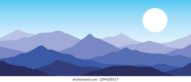 Mountain colors, translucent waves, sunset, abstract glass shapes, modern background, design vector illustration