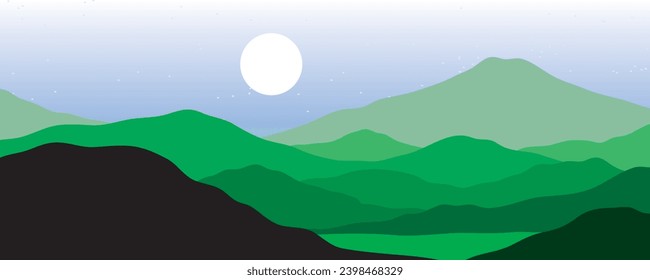 Mountain colors, translucent waves, sunset, abstract glass shapes, modern background, design vector illustration