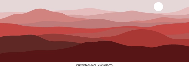 Mountain colors, translucent waves, sunset, abstract glass shapes, modern background, design vector illustration