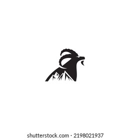 mountain combination goat logo design