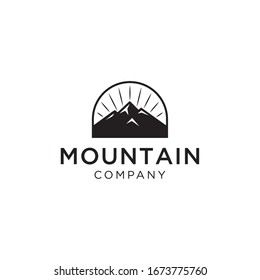 Mountain Company in Black Logo Design.