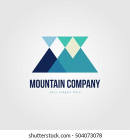 MOUNTAIN COMPANY BUSINESS LOGO TEMPLATE EMBLEM BLUE
