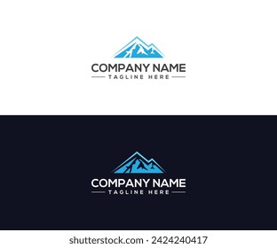 mountain company logo design vector