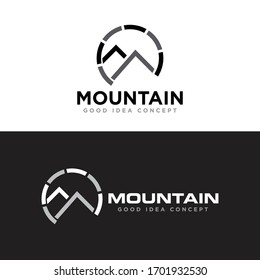 Mountain Compass Logo Design Vector