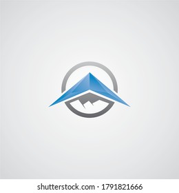 Mountain Compass Logo Design Vector
