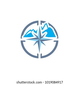 Mountain Compass Logo Icon Design