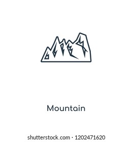 Mountain concept line icon. Linear Mountain concept outline symbol design. This simple element illustration can be used for web and mobile UI/UX.