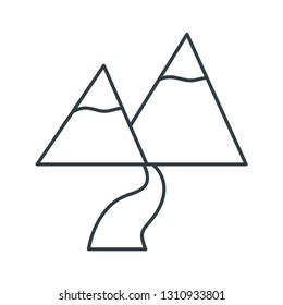 Mountain concept line icon. Simple element illustration. Mountain concept outline symbol design. Can be used for web and mobile UI/UX . Modern vector style