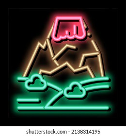 Mountain Concept neon light sign vector. Glowing bright icon Mountain Concept sign. transparent symbol illustration