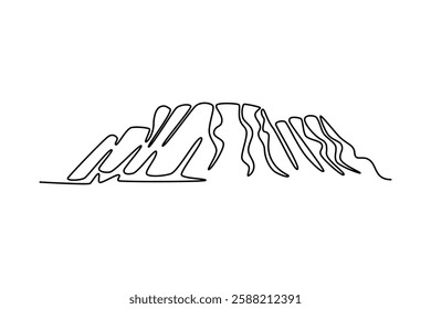 Mountain concept. Single line draw design vector graphic illustration.