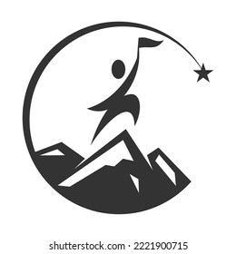 mountain consulting success logo Icon Illustration Brand Identity