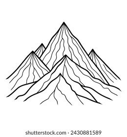 Mountain continuous line art vector illustration