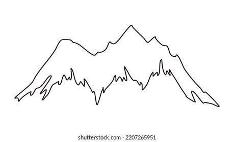 Mountain Continuous Line Drawing Mountain Peaks Landscape One Line Drawing  Vector Illustration Isolated on a white Background