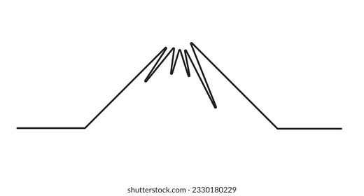 mountain continuous line.mountain vector single line.mountain minimalist line