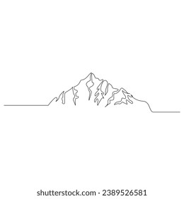 Ilustración del vector de contorno continuo de la montaña