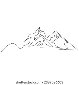 Ilustración del vector de contorno continuo de la montaña