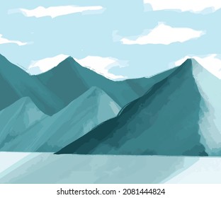mountain with cool color view