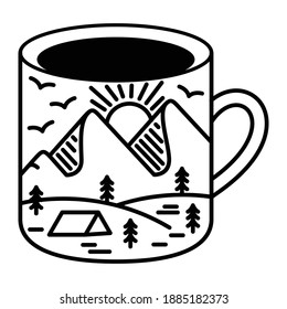 mountain in coolness monoline design