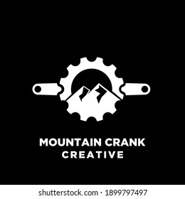 mountain crank creative sport bike motor cycle vector logo icon illustration design isolated background