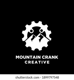 mountain crank creative sport bike motor cycle vector logo icon illustration design isolated background