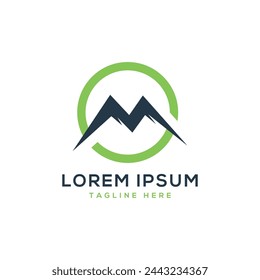 Plantilla de diseño de logotipo de la marca M de Mountain Creative Letter