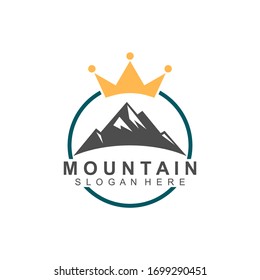Mountain and crown logo design