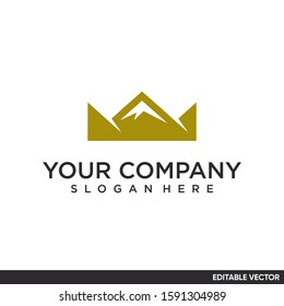 mountain crown logo king outdoor design