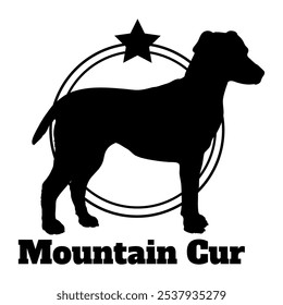 Mountain Cur dog silhouette,  dog, dog breeds, logo, vector, silhouette, logo design, animal, illustration, icon, sign, design, black,  symbol, pet