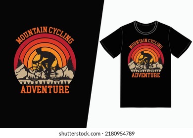 Mountain cycling adventure Bicycle design. Bicycle t-shirt design vector. For t-shirt print and other uses.