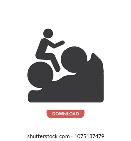Mountain cycling vector icon 