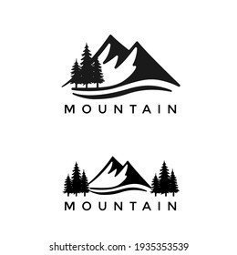 mountain and cypress tree logo