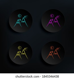 Mountain dark badge color set icon. Simple thin line, outline vector of travel icons for ui and ux, website or mobile application
