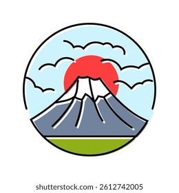 mountain day japanese holiday color icon vector. mountain day japanese holiday sign. isolated symbol illustration