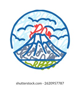 mountain day japanese holiday doodle icon sketch vector. mountain day japanese holiday sign. isolated symbol illustration