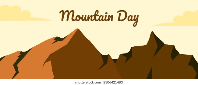 Mountain Day on 11 August Banner Background. Horizontal Banner Template Design. Vector Illustration