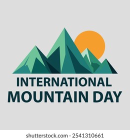 mountain day, typography, calligraphy, hand lettering, vector illustration, nature, mountain theme, celebration, holiday, greeting card design, banner, emblem, modern text, hand-drawn, one color
