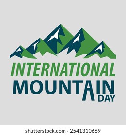 mountain day, typography, calligraphy, hand lettering, vector illustration, nature, mountain theme, celebration, holiday, greeting card design, banner, emblem, modern text, hand-drawn, one color
