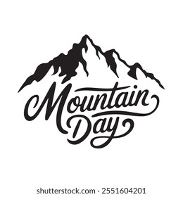 mountain day typography silhouette vector 