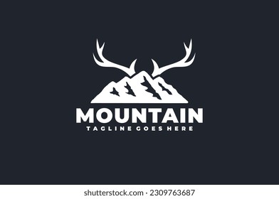 the mountain deer antlers logo