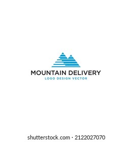 VECTOR DE DISEÑO DE LOGOTIPO DE ENTREGA DE MONTAÑA