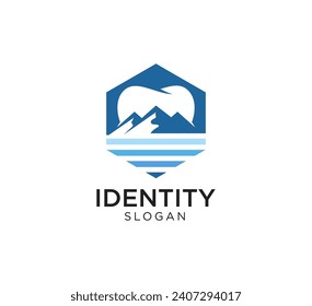 Mountain dental logo design vector