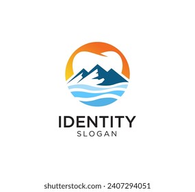 Mountain dental logo design vector