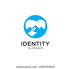 Mountain dental logo design vector