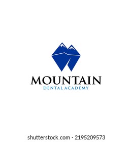 Idea vectorial del logotipo dental de montaña.plantilla de vector de montaña sur